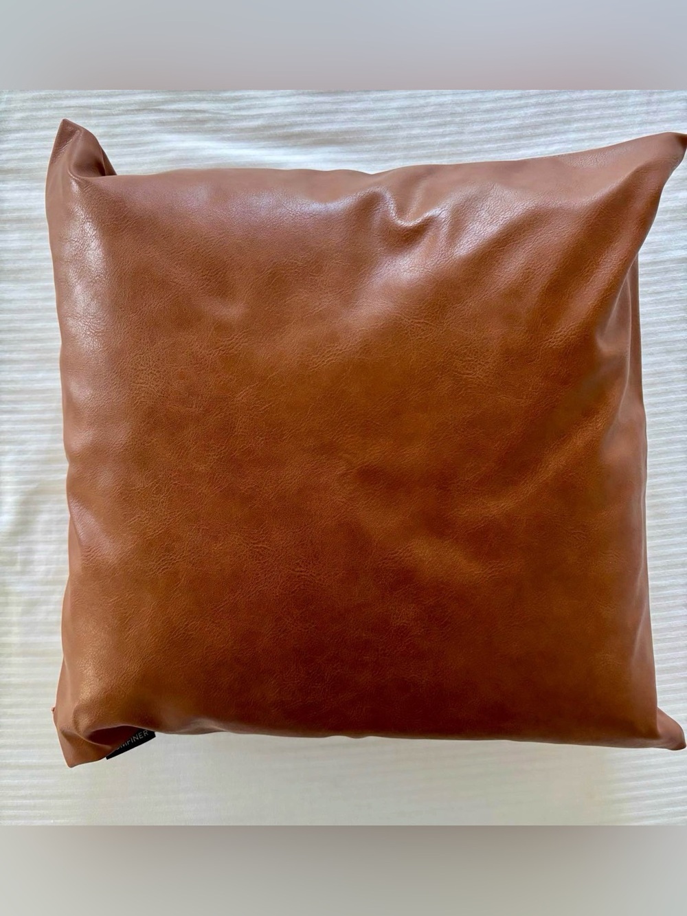 Homfiner Faux Leather Throw Pillow - Brown, 16x16, New